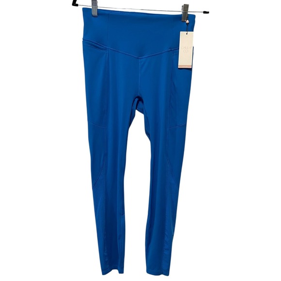 Calia Pants - Calia Energize 7/8 High‎ Rise Legging Women Sz M Royal Blue Mesh Panels Athletic